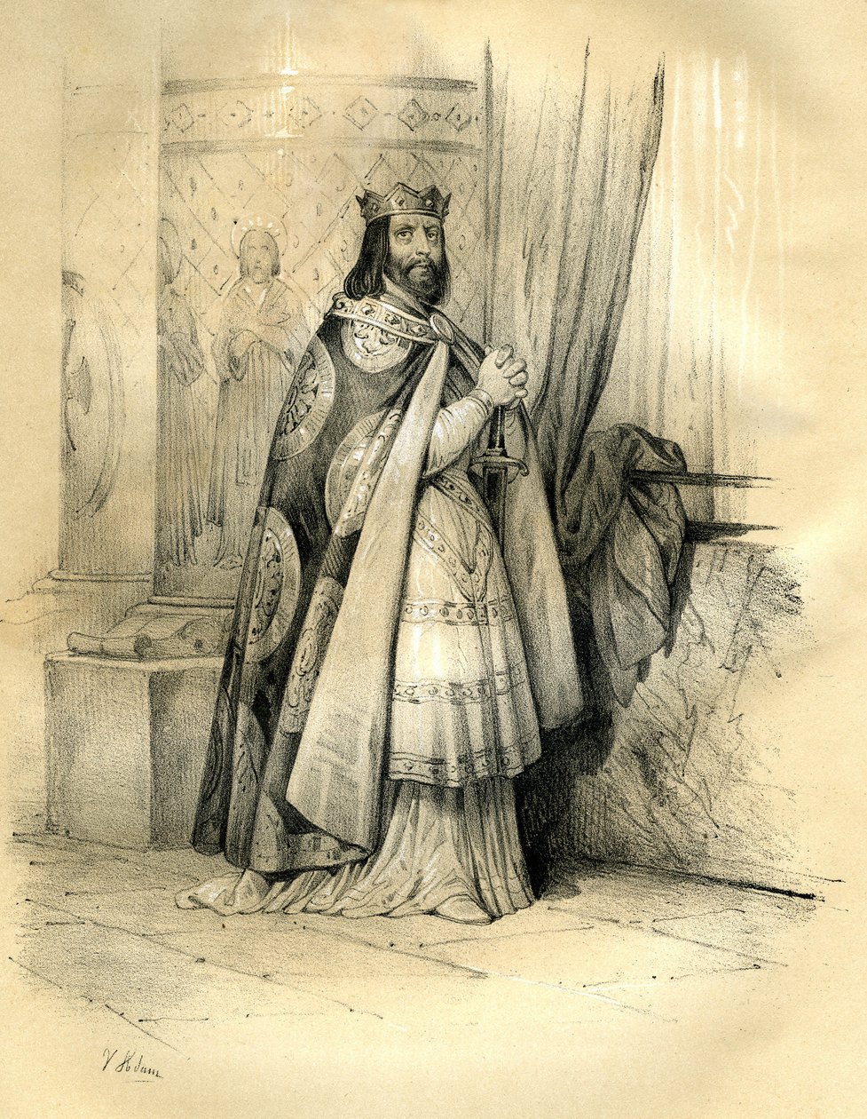 Dagobert I. (ca. 600-639) König von Austrasien (623 bis 629), König aller Franken (629 bis 634), König von Neustrien und Burgund (634 bis 639). Die Herrschaft von Dagobert I. von Victor Adam