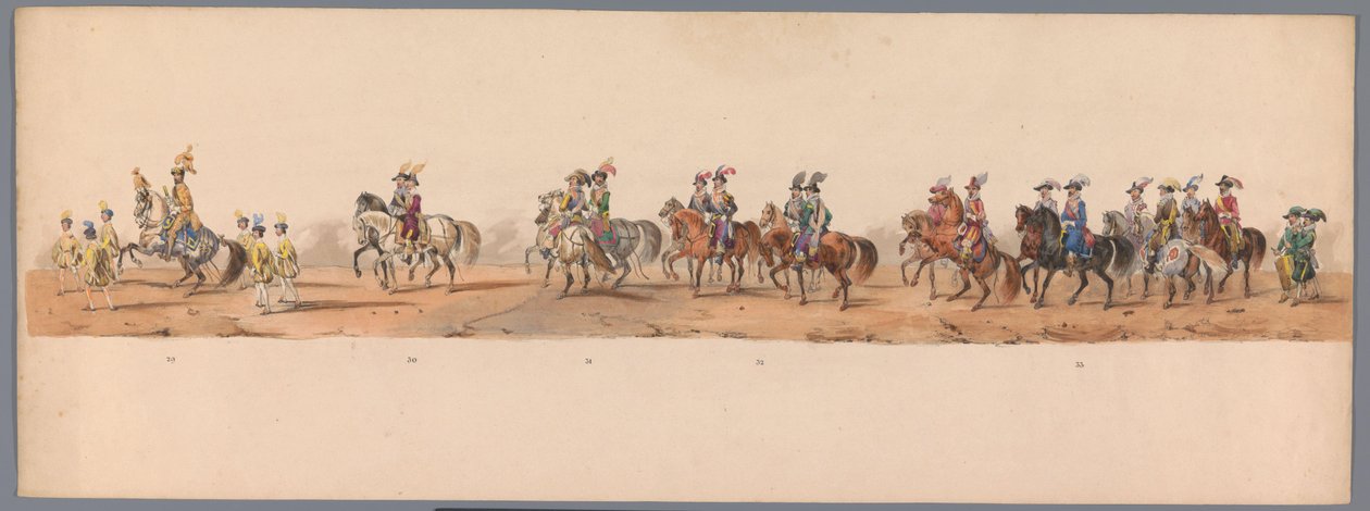 Historischer Umzug zum zweihundertjährigen Jubiläum der Universität Utrecht, 1836 (Platte 8) von Victor Adam