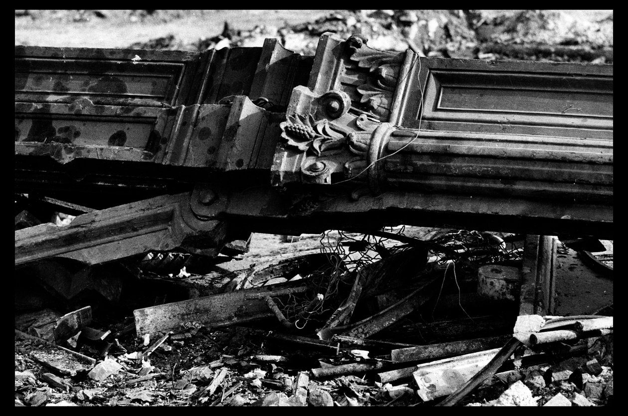 Abriss des Zentralmarktes in Paris, im August 1971 (s/w Foto) von Victor Baltard