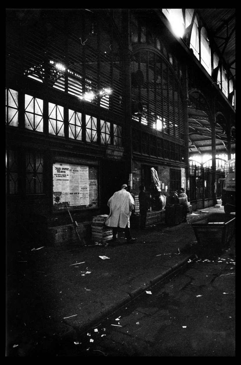 Die Hallen von Paris kurz vor dem Abriss im August 1971 (s/w Foto) von Victor Baltard