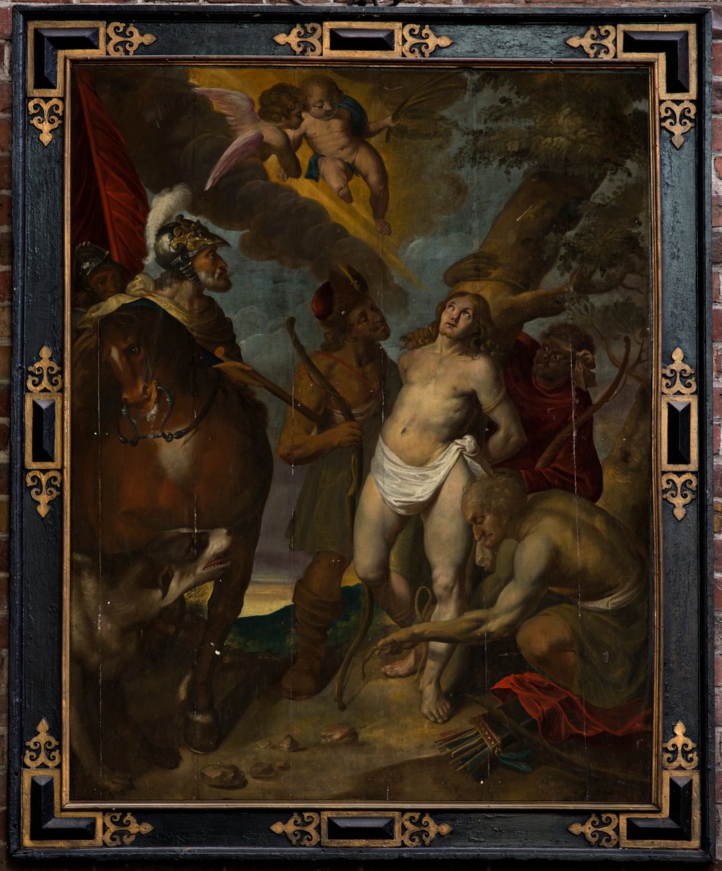Pfarrkirche (Parochiekerk Sint-Walburga). Heiliger Sebastian. Öl auf Holz. von Victor Boucquet