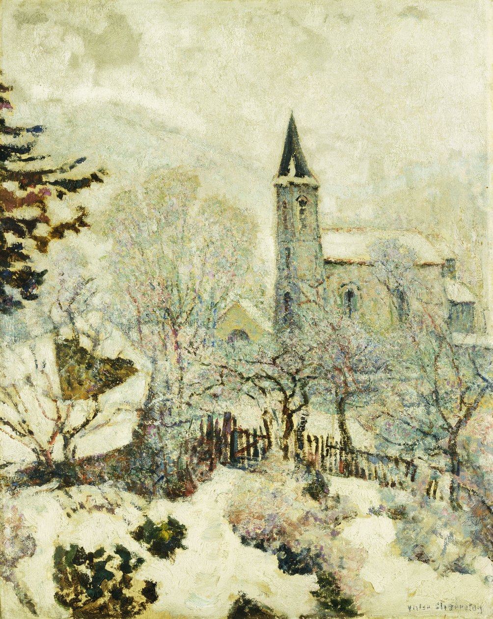 Murol-Kirche im Winter von Victor Charreton