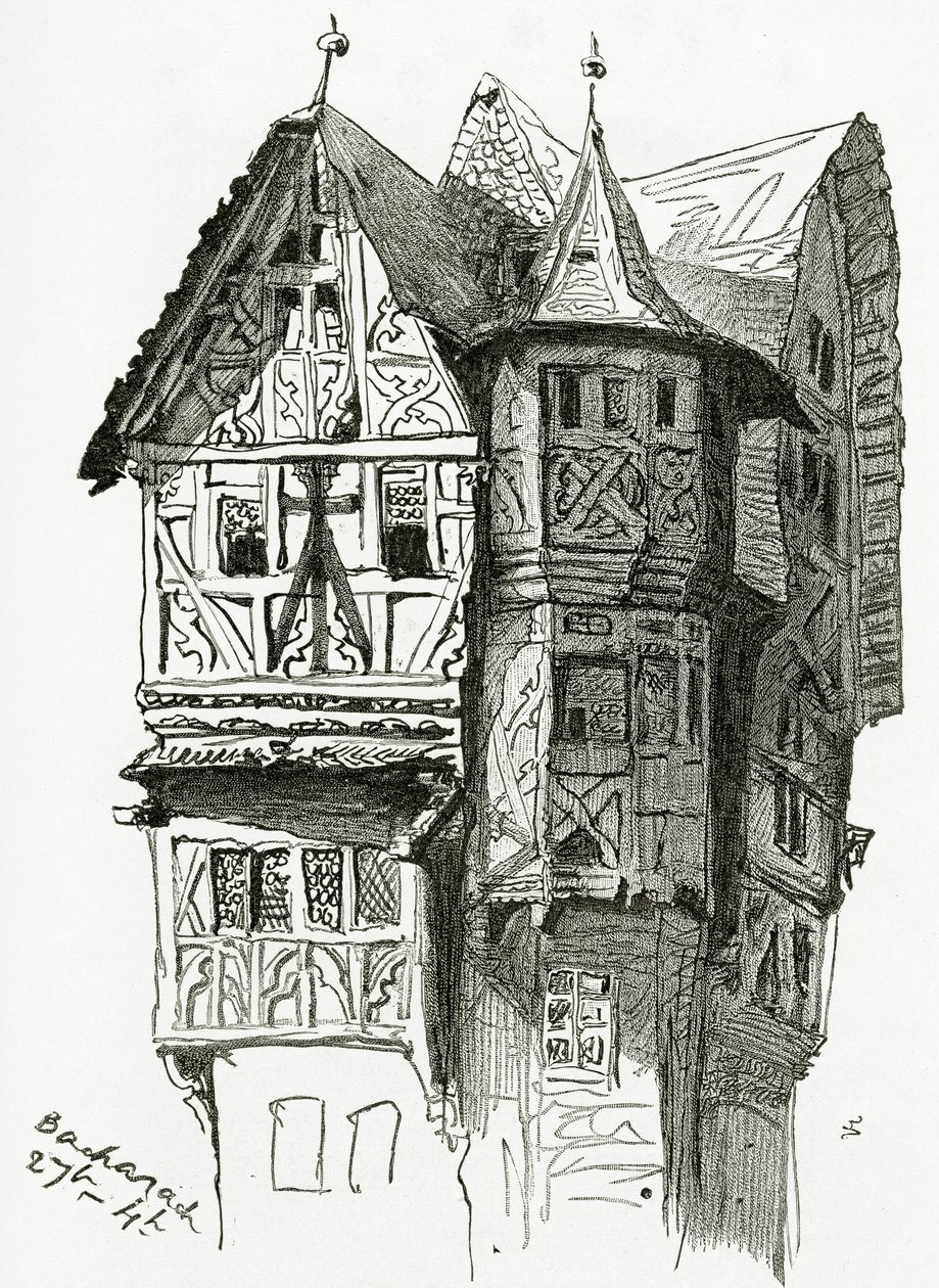 Haus in Bacharach am Rhein, 19. Jahrhundert von Victor Hugo