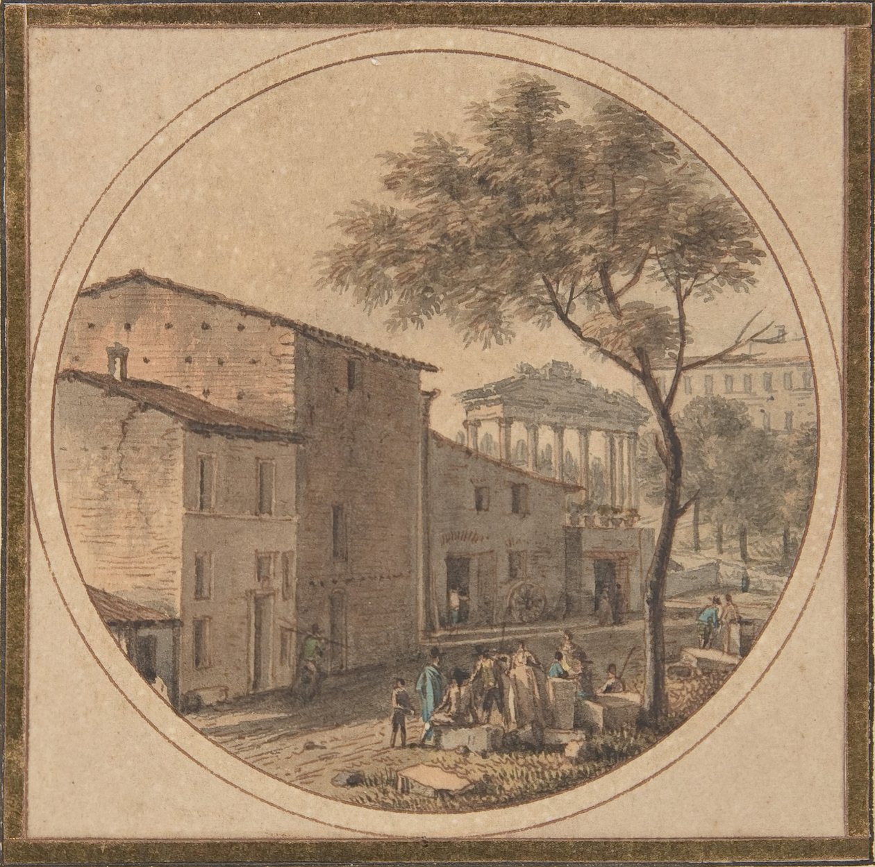 Ansicht des Forum Romanum mit dem Saturntempel im Hintergrund von Victor Jean Nicolle