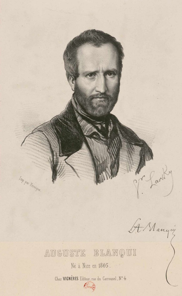 Porträt von Louis-Auguste Blanqui 1805-1881, 1849 von Victor Larsky