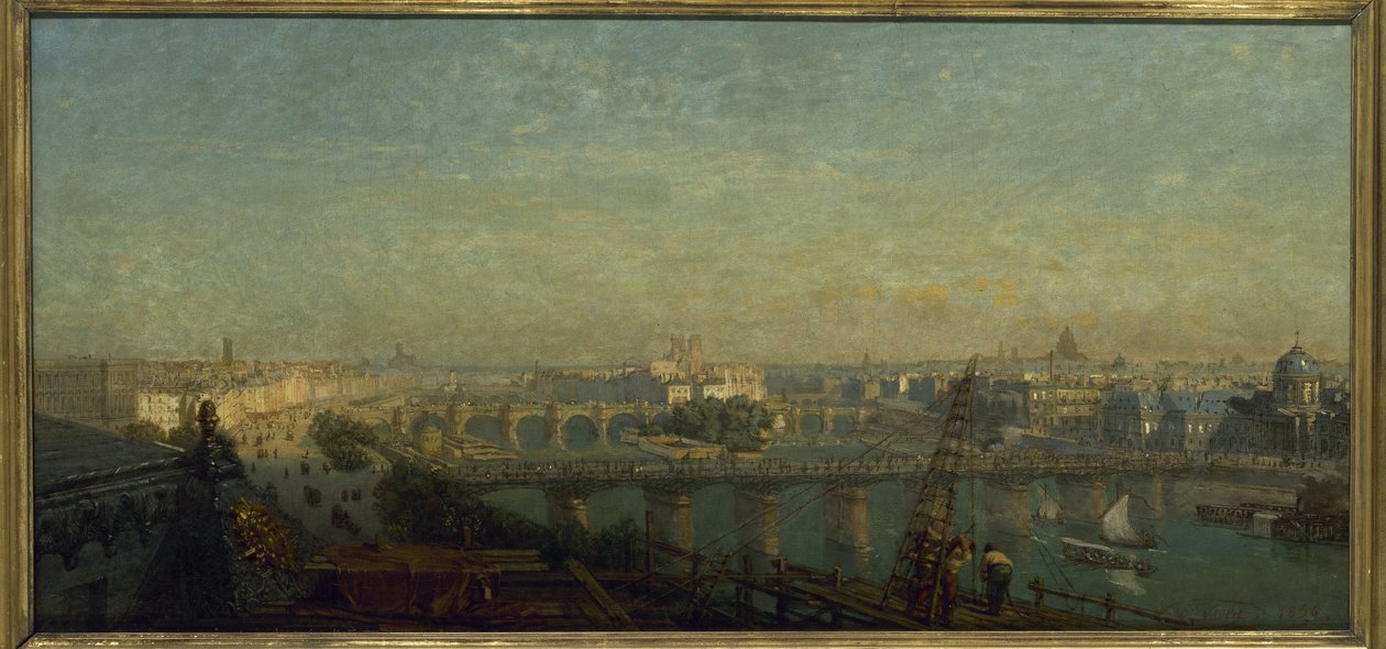 Paris von der Ostseite: Blick von den Dächern des Louvre, 1856 von Victor Navlet