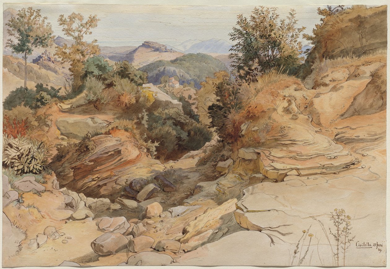 Die Sabiner Hügel und Rocca Santo Stefano, gesehen von Civitella von Victor Paul Mohn