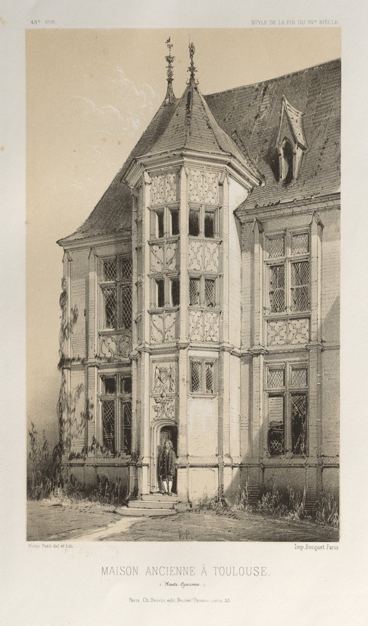 Pl. 43, Maison Ancienne À Toulouse Haute-Garonne von Victor Petit