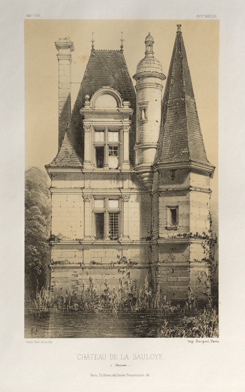 Pl. 64, Schloss De La Sauloye Mayenne, 1860 von Victor Petit