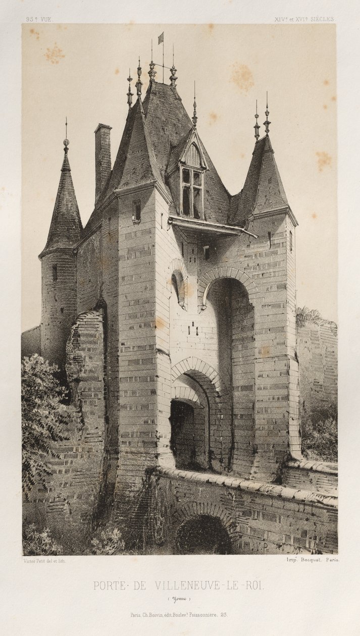 Porte de Villeneuve-Le-Roi, Yonne, 1860 von Victor Petit