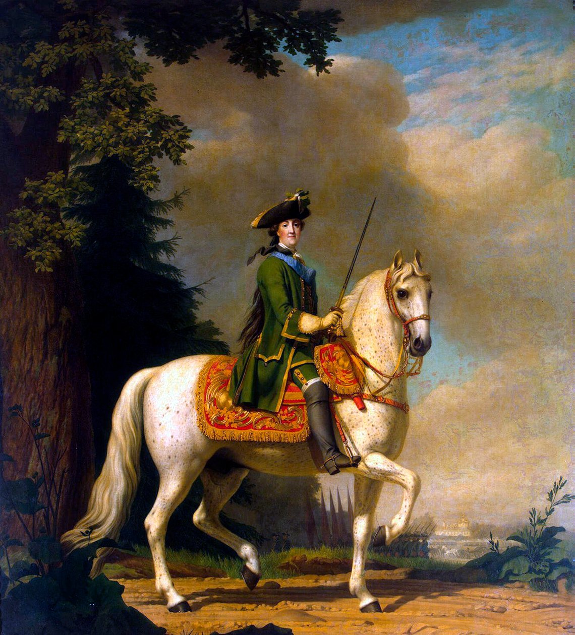 Reiterporträt von Kaiserin Katharina II., nach 1762 von Vigilius Erichsen