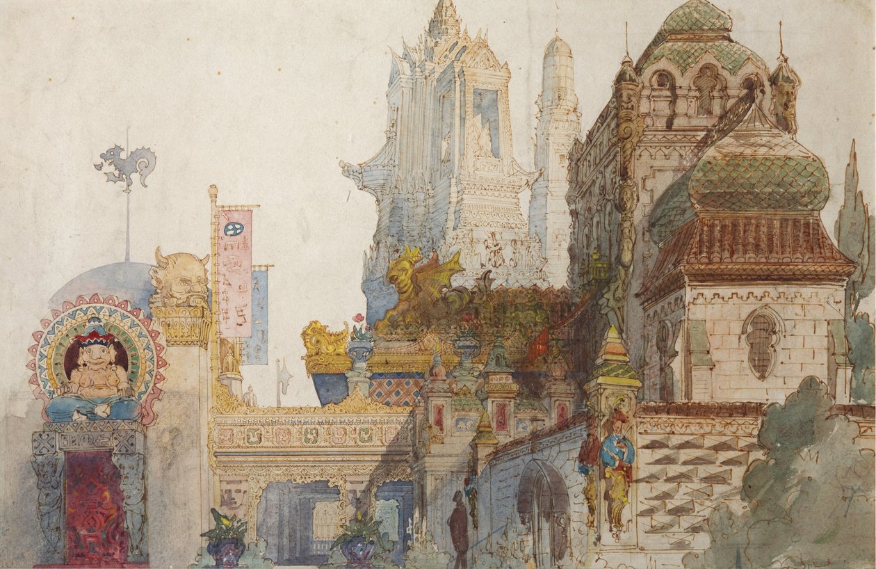 Bühnenbild für die Oper Ruslan und Ljudmila von M. Glinka von Viktor Alexandrovich Hartmann