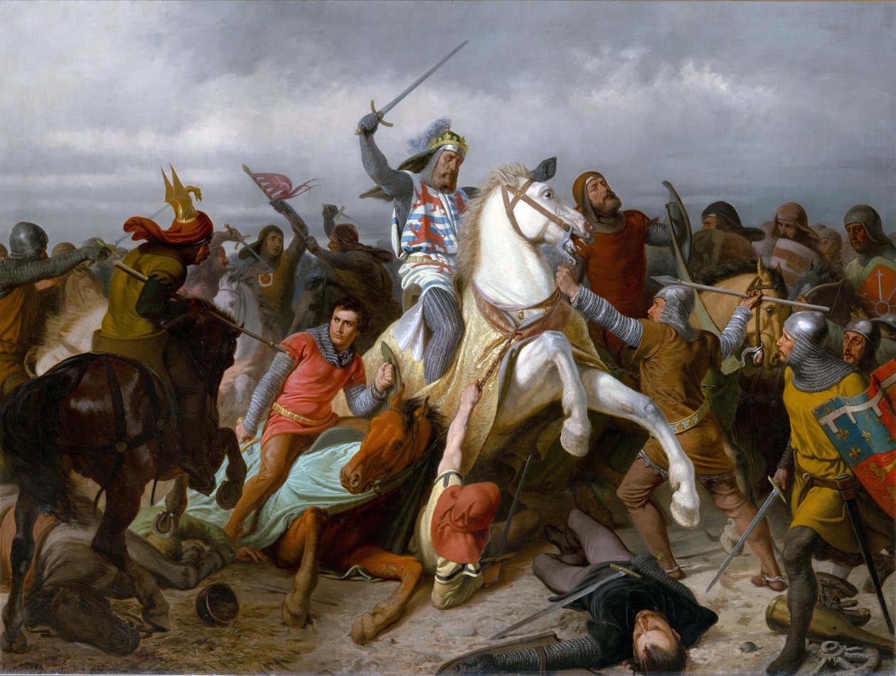 Schlacht von Crécy am 26. August 1346 - Johann von Böhmen in der Schlacht von Crécy von Viktor Barvitius