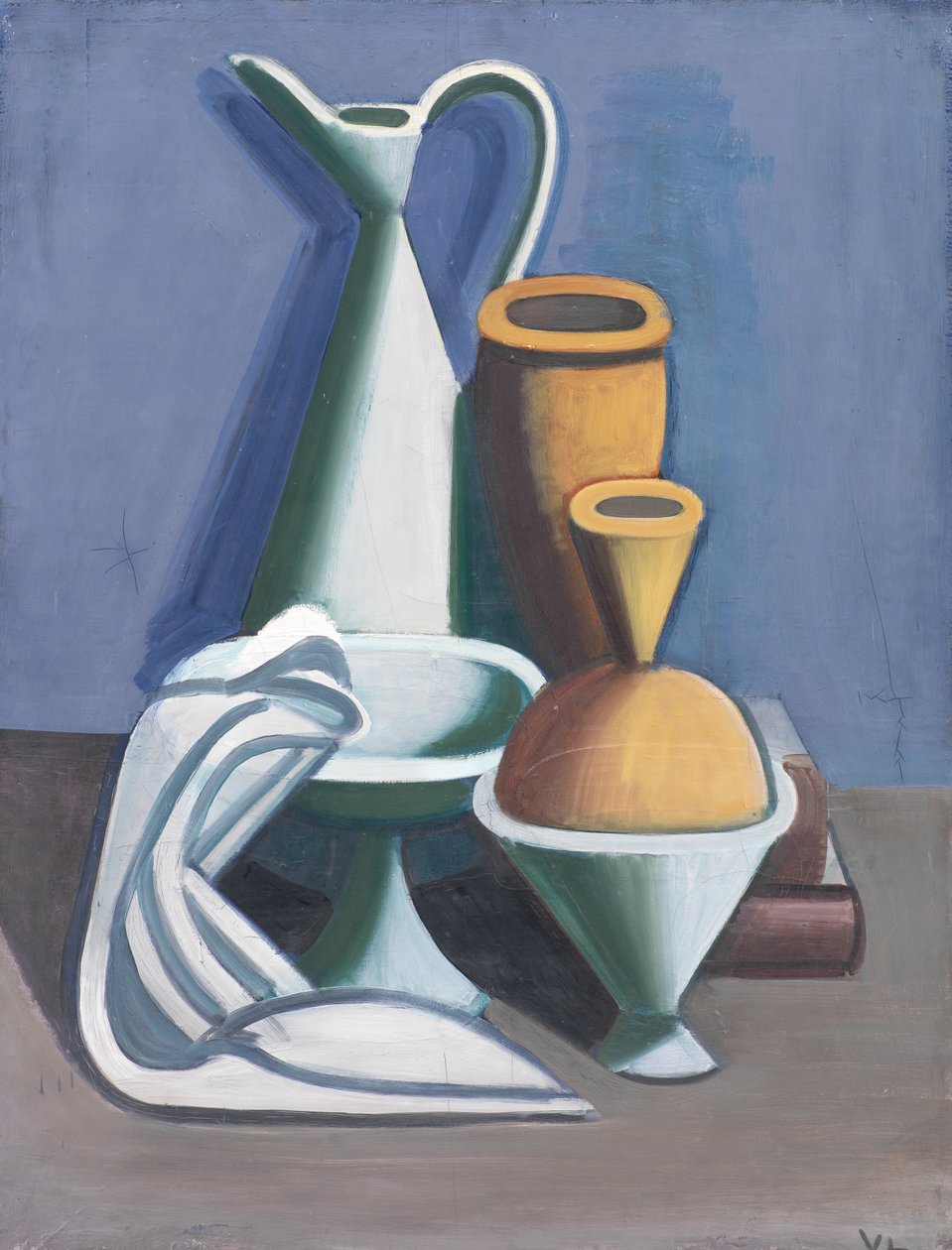 Stillleben mit Wasserkrug, Handtuch und Krügen von Vilhelm Lundstrøm
