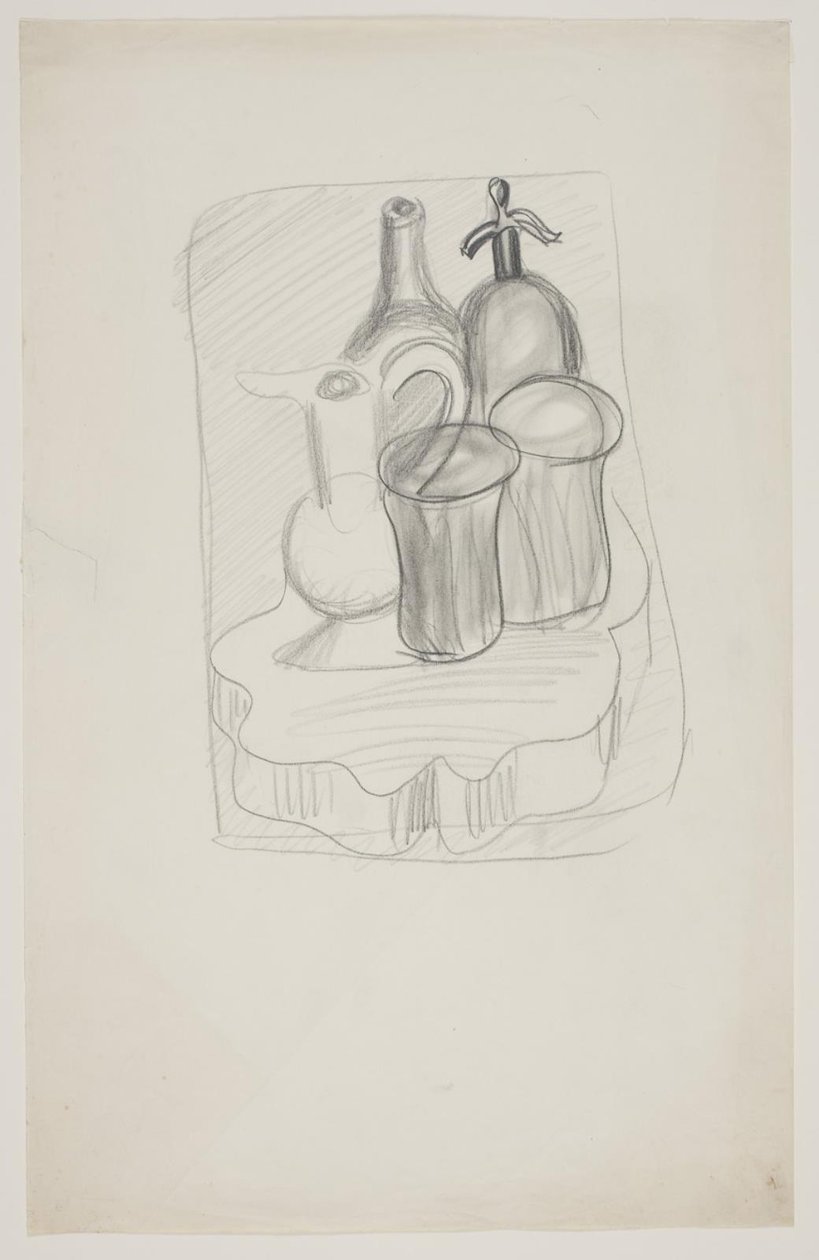 Studie für ein Stillleben mit Flasche und Siphon, genannt "Trunkenheit" von Vilhelm Lundstrøm