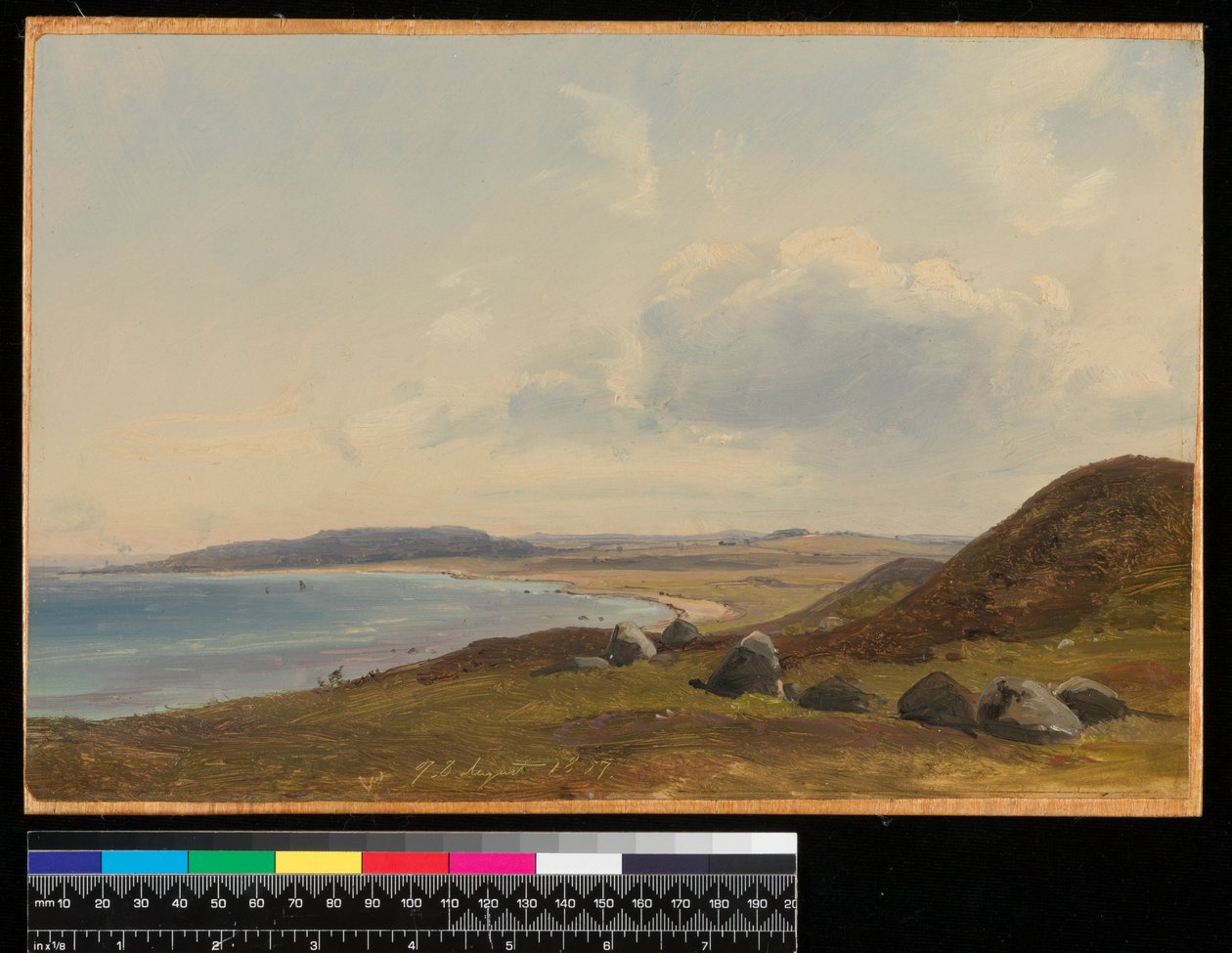Blick auf Hesbjerg vom Hornbaek-Anwesen, 1857 von Vilhelm Peterson