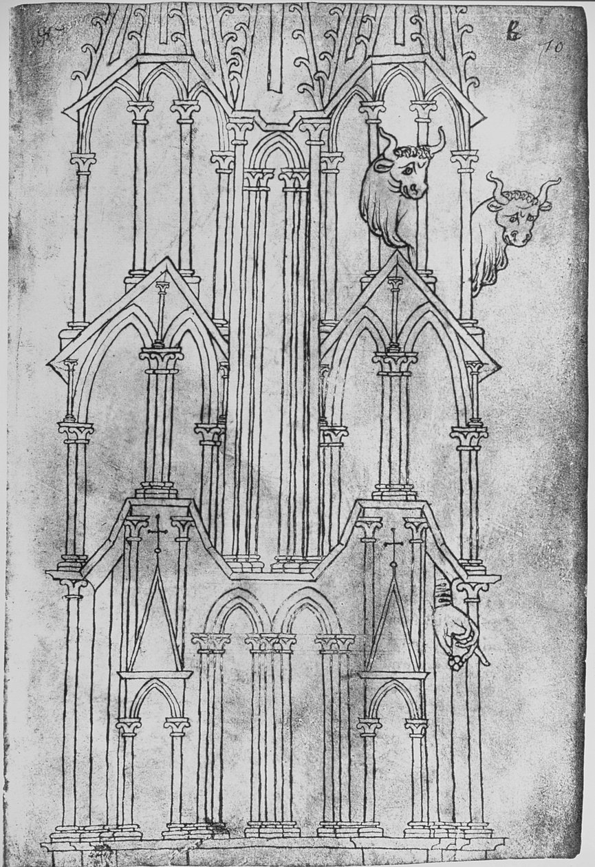 Erhebung des Turms der Kathedrale von Laon von Villard de Honnecourt