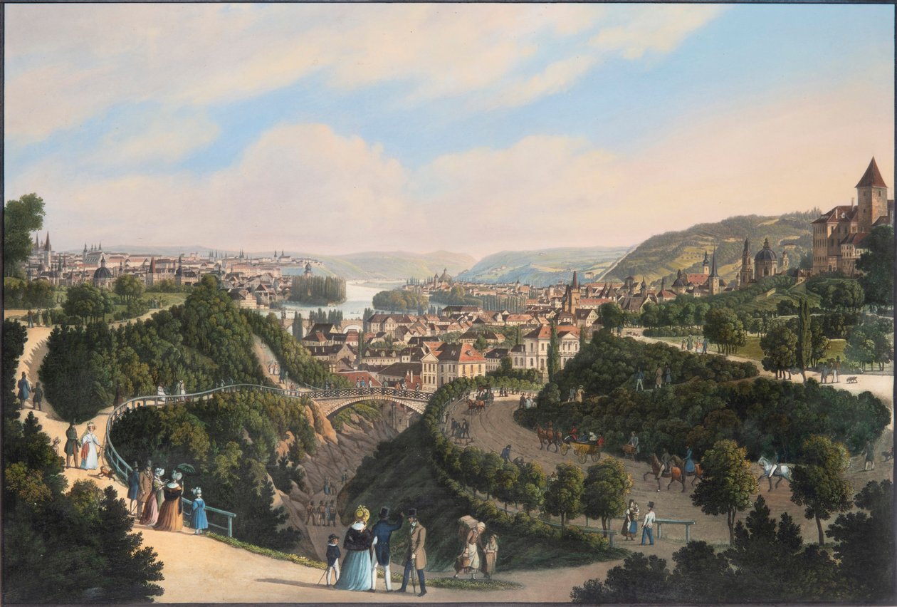 Neustadt, Vysehrad und Smichov, ca. 1830 von Vincenc Morstadt