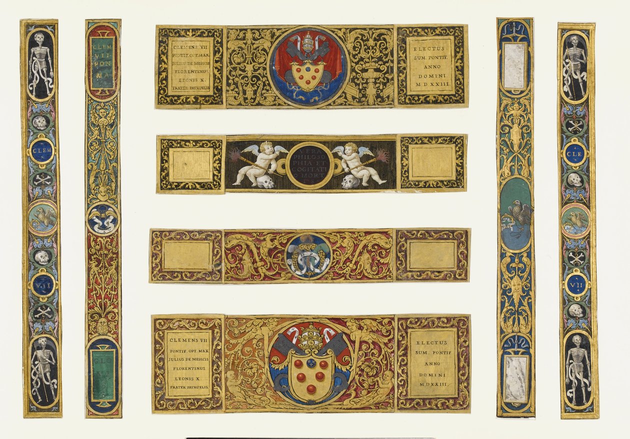 Marlay Cutting Italienisch 33: Acht Streifen einer Bordüre aus einem Missale von Papst Clemens VII., nach 1523 von Vincent Raymond