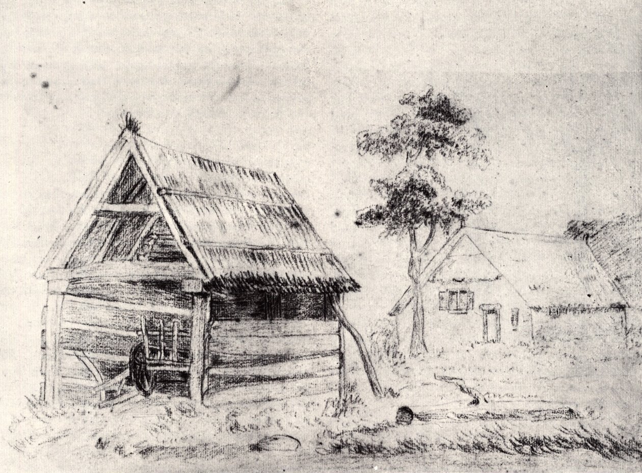 Scheune und Bauernhaus von Vincent van Gogh