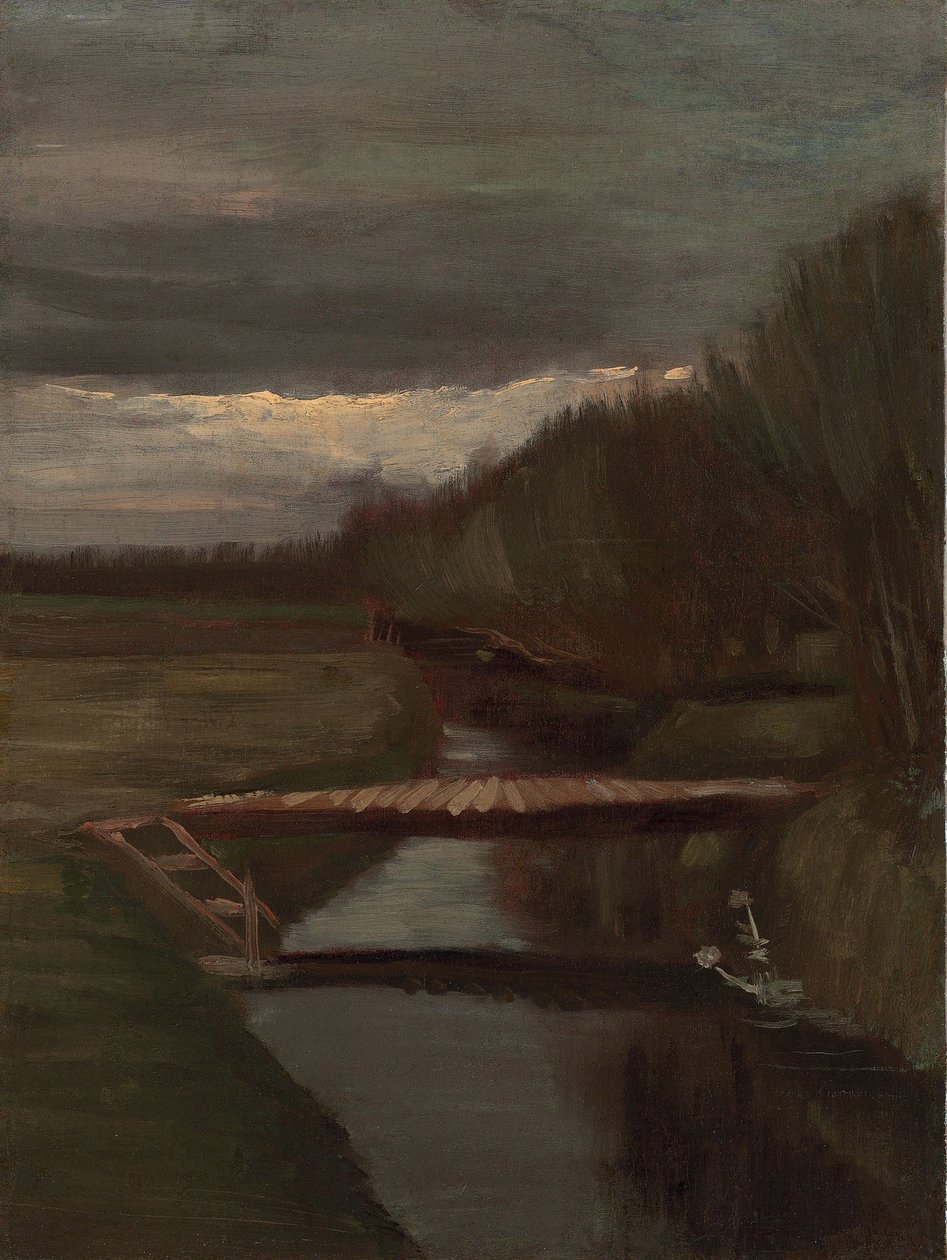 Graben und kleine Brücke von Vincent van Gogh
