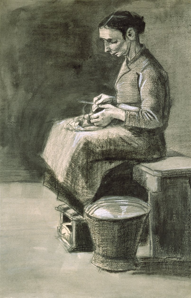 Frau beim Kartoffelschälen, 1882 von Vincent van Gogh
