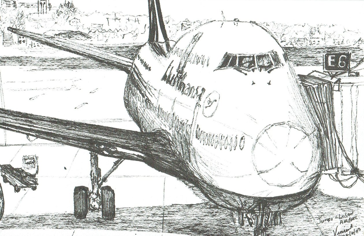 Jumbo Jet am Logan Flughafen, 2003 von Vincent Alexander Booth