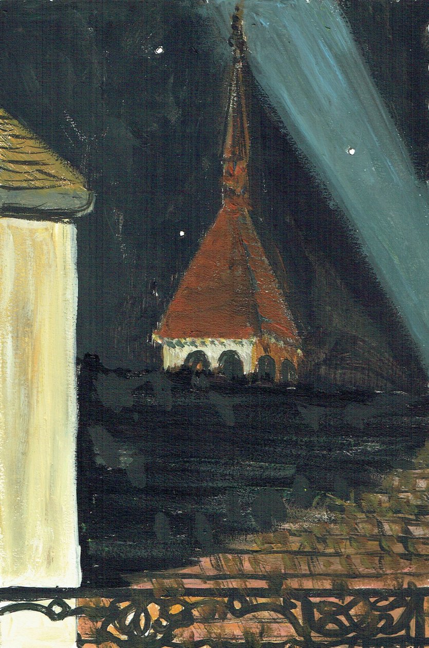 Dachansicht von Laignes, Frankreich bei Nacht von Vincent Alexander Booth