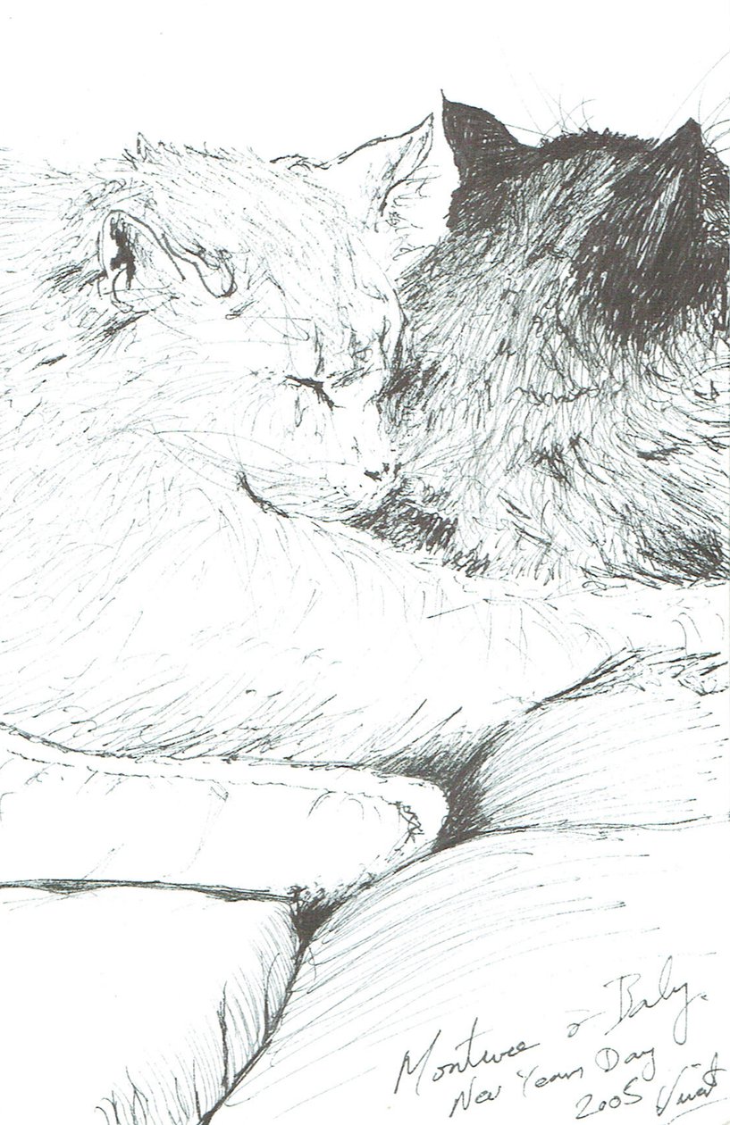 Montwee und Baby Neujahr 2005, 2005 von Vincent Alexander Booth