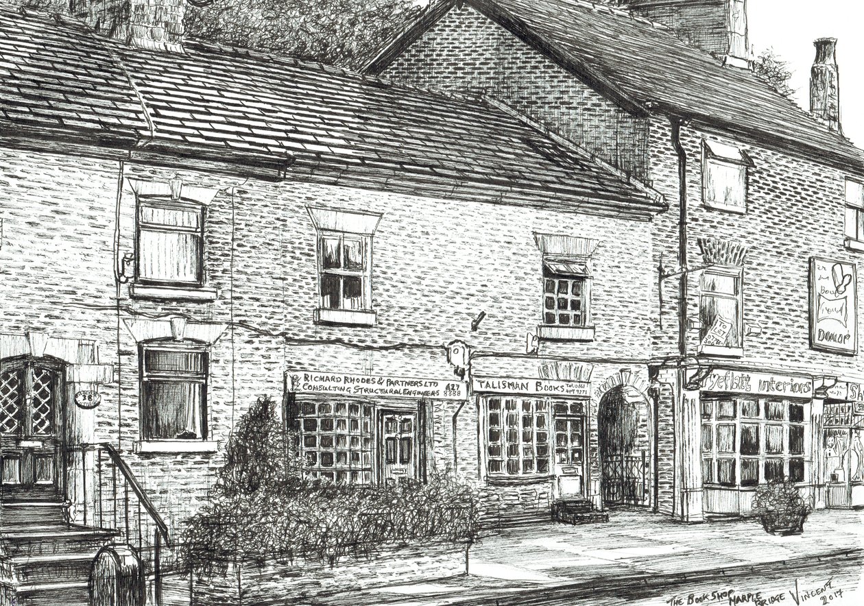 Der Buchladen in Marple Bridge, 2017 von Vincent Alexander Booth