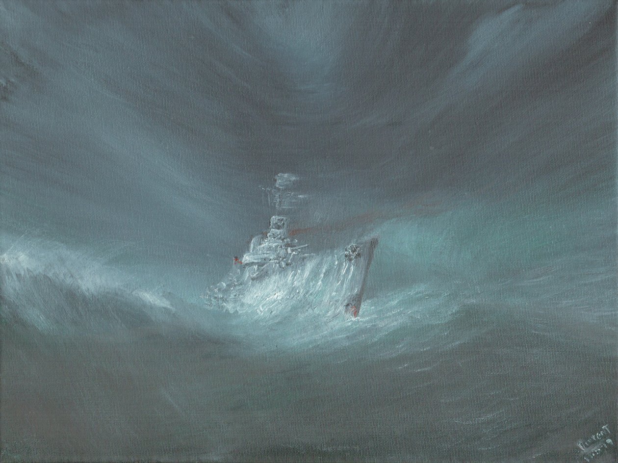 USS Warrington im Hurrikan vor den Bahamas verloren am 13. September 1944 von Vincent Alexander Booth