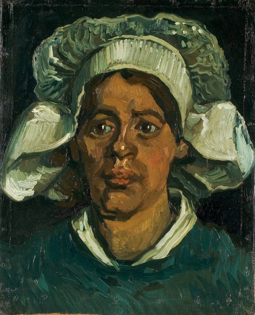 Kopf einer Bäuerin mit weißer Haube von Vincent van Gogh