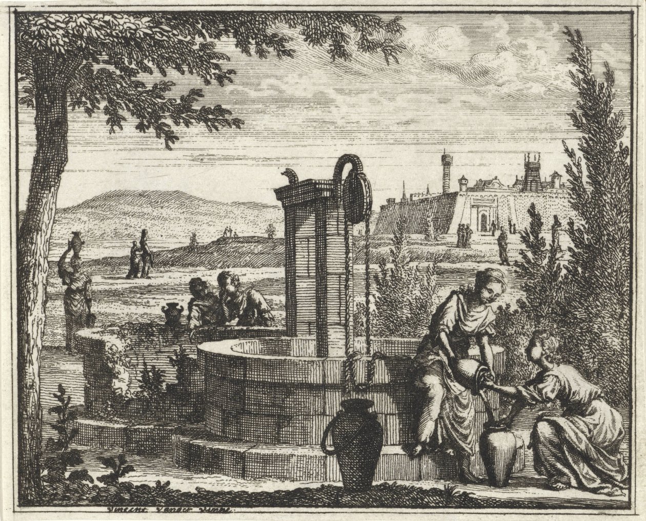 Frauen bei einem Brunnen von Vincent Laurensz. van der Vinne (II)