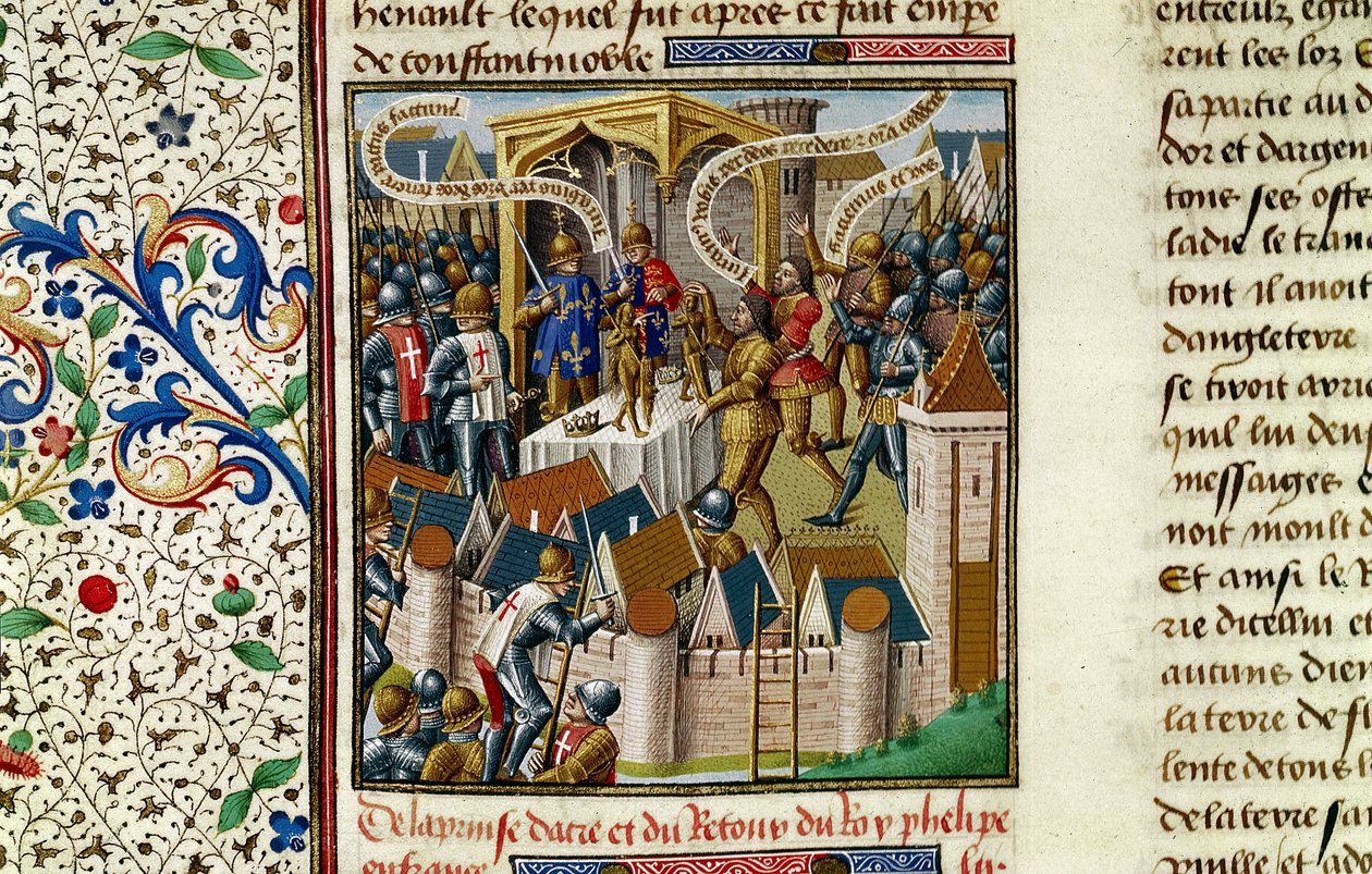Die Eroberung von Akkon, ca. 1191, 15. Jahrhundert von Vincent of Beauvais