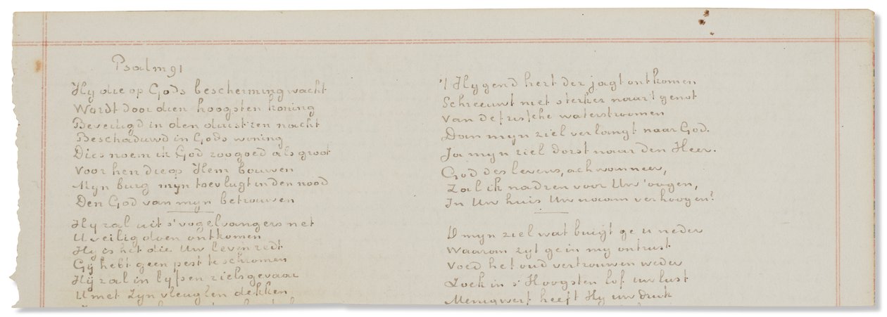 Autographisches Manuskript, Abschriften biblischer Texte auf Niederländisch von Vincent van Gogh