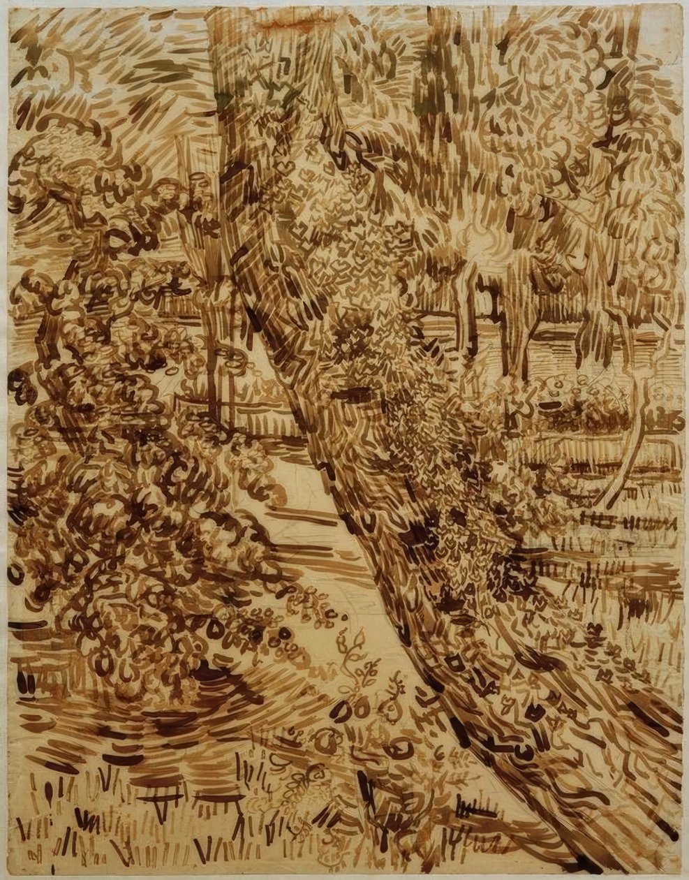 Baum mit Efeu im Garten der Heilanstalt von Vincent van Gogh