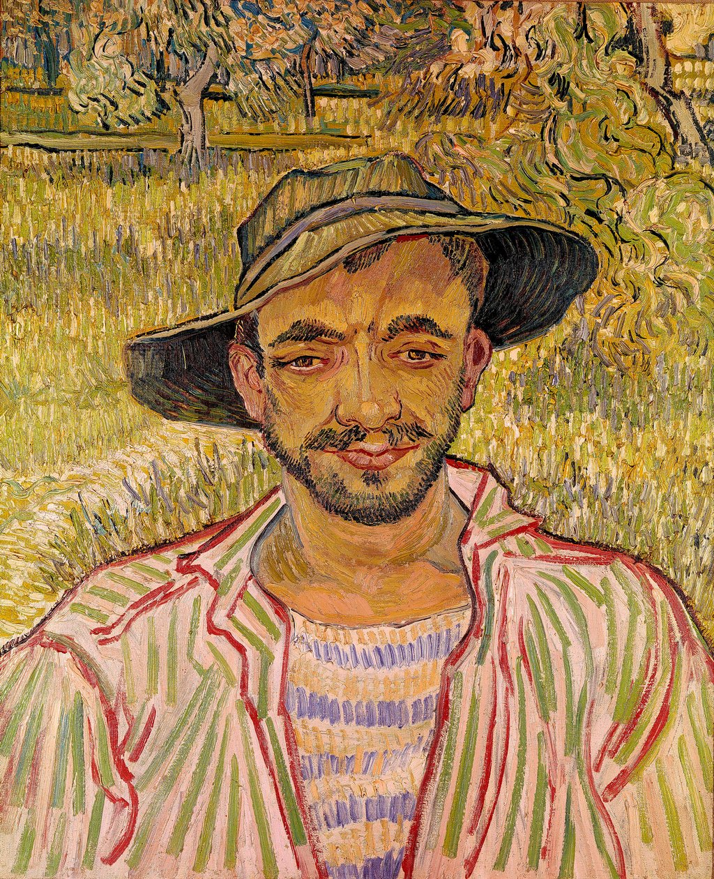 Büste eines Bauern mit Strohhut von Vincent van Gogh