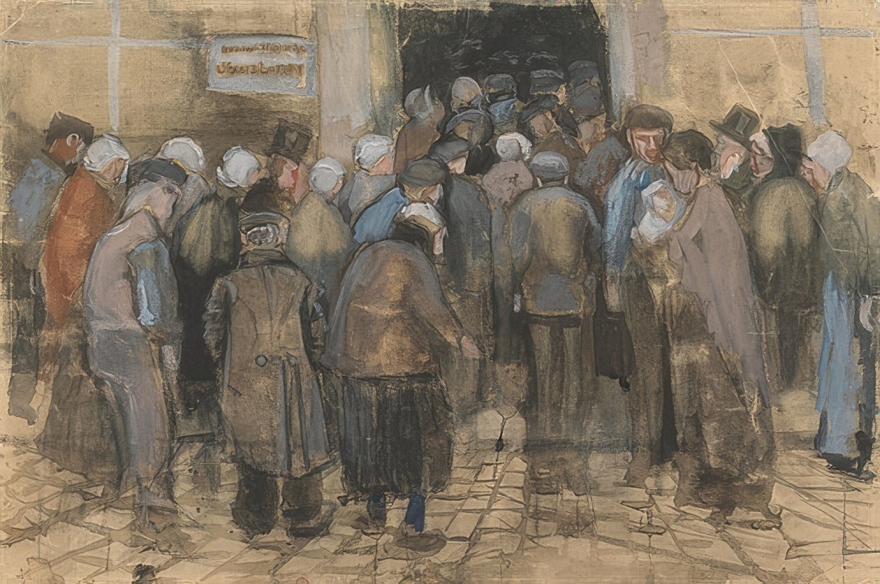 Die Armen und das Geld (Andrang vor dem Büro der Staatslotterie) von Vincent van Gogh