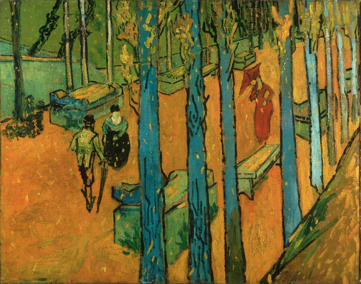 Fallende Herbstblätter (Les Alyscamps) von Vincent van Gogh