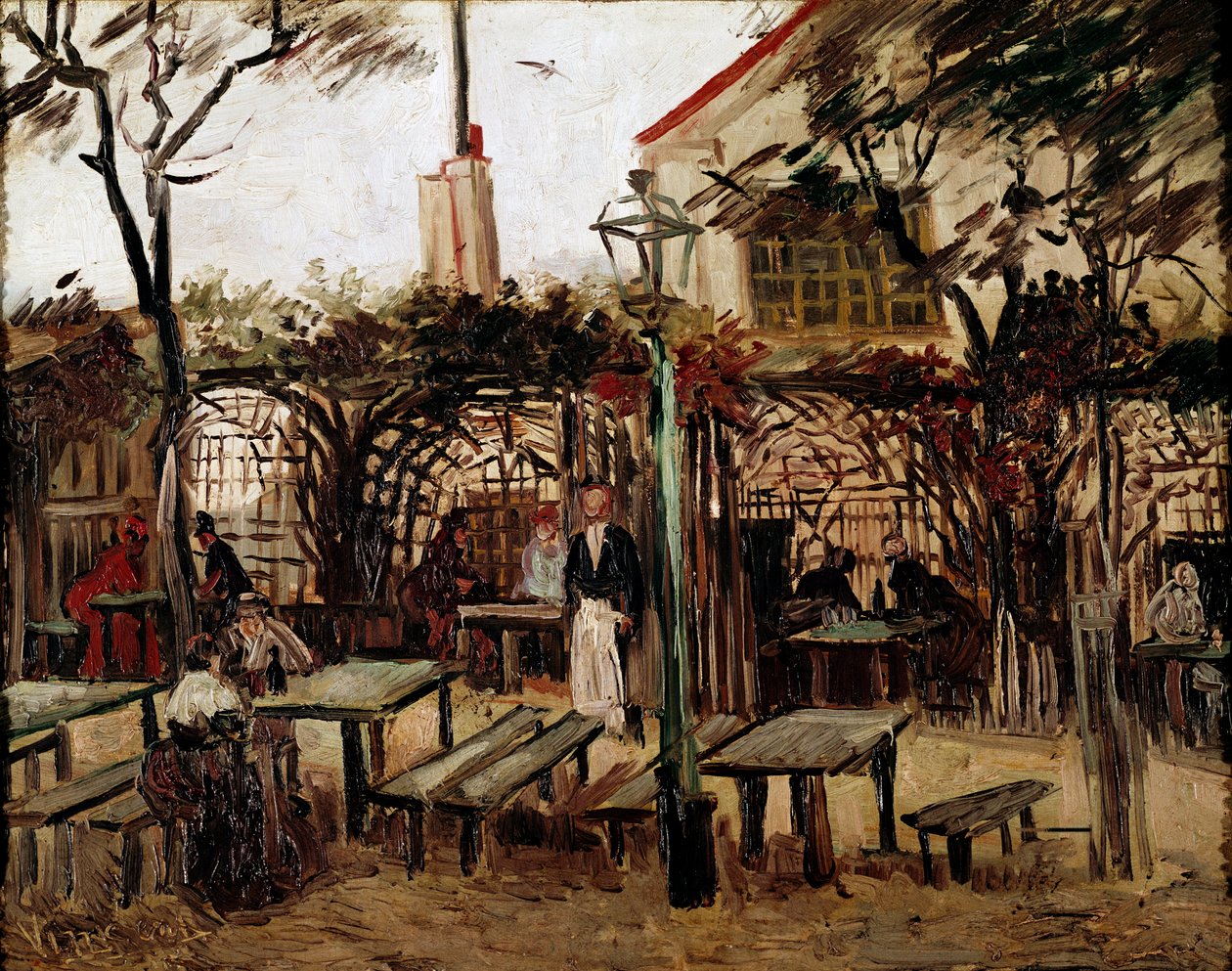 Guinguette in Montmartre: der hölzerne Billardtisch wurde la bonne franquette von Vincent van Gogh