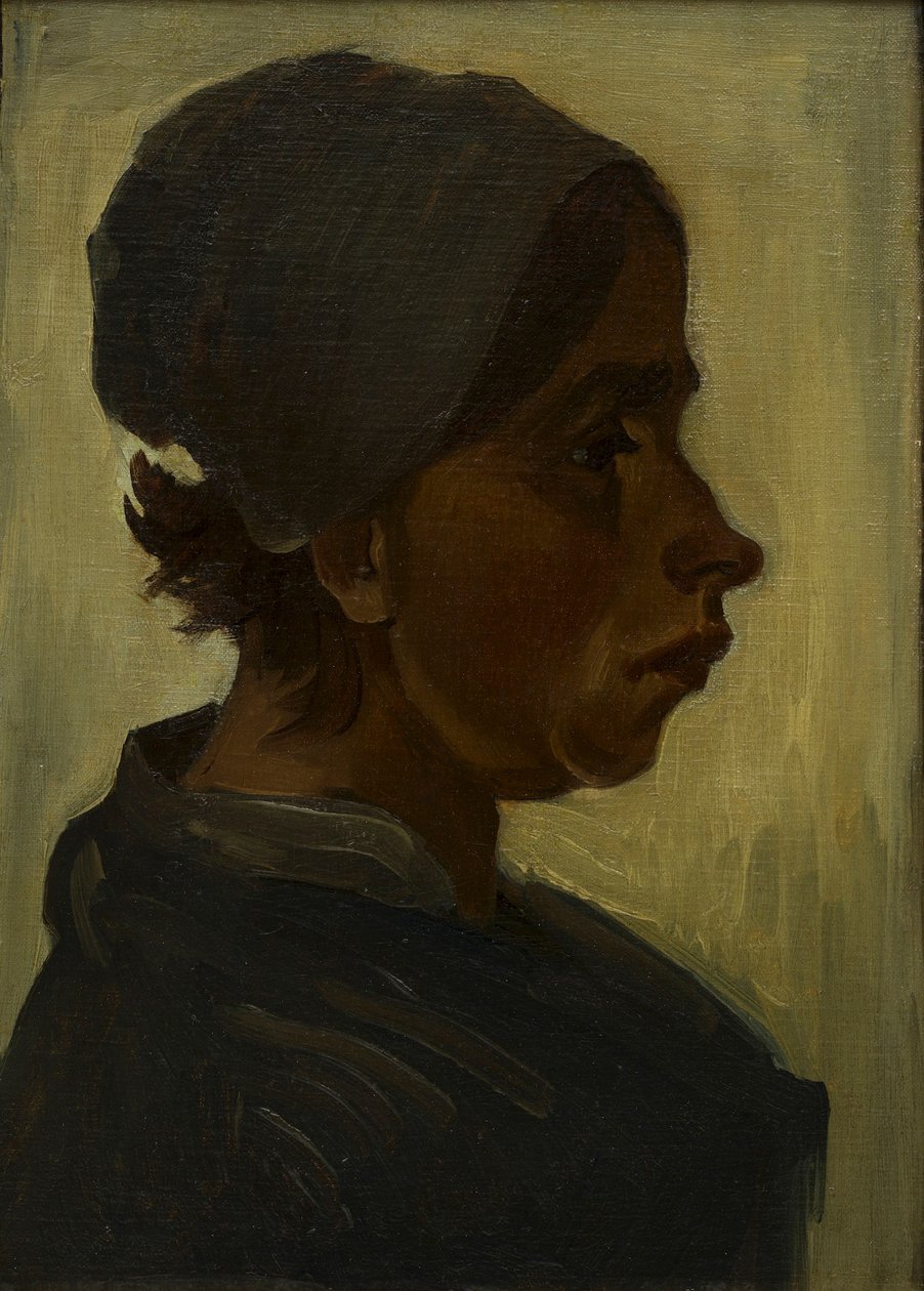 Kopf einer Bäuerin mit dunkler Mütze von Vincent van Gogh