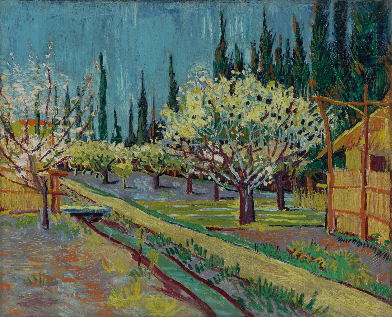 Obstgarten von Zypressen gesäumt von Vincent van Gogh