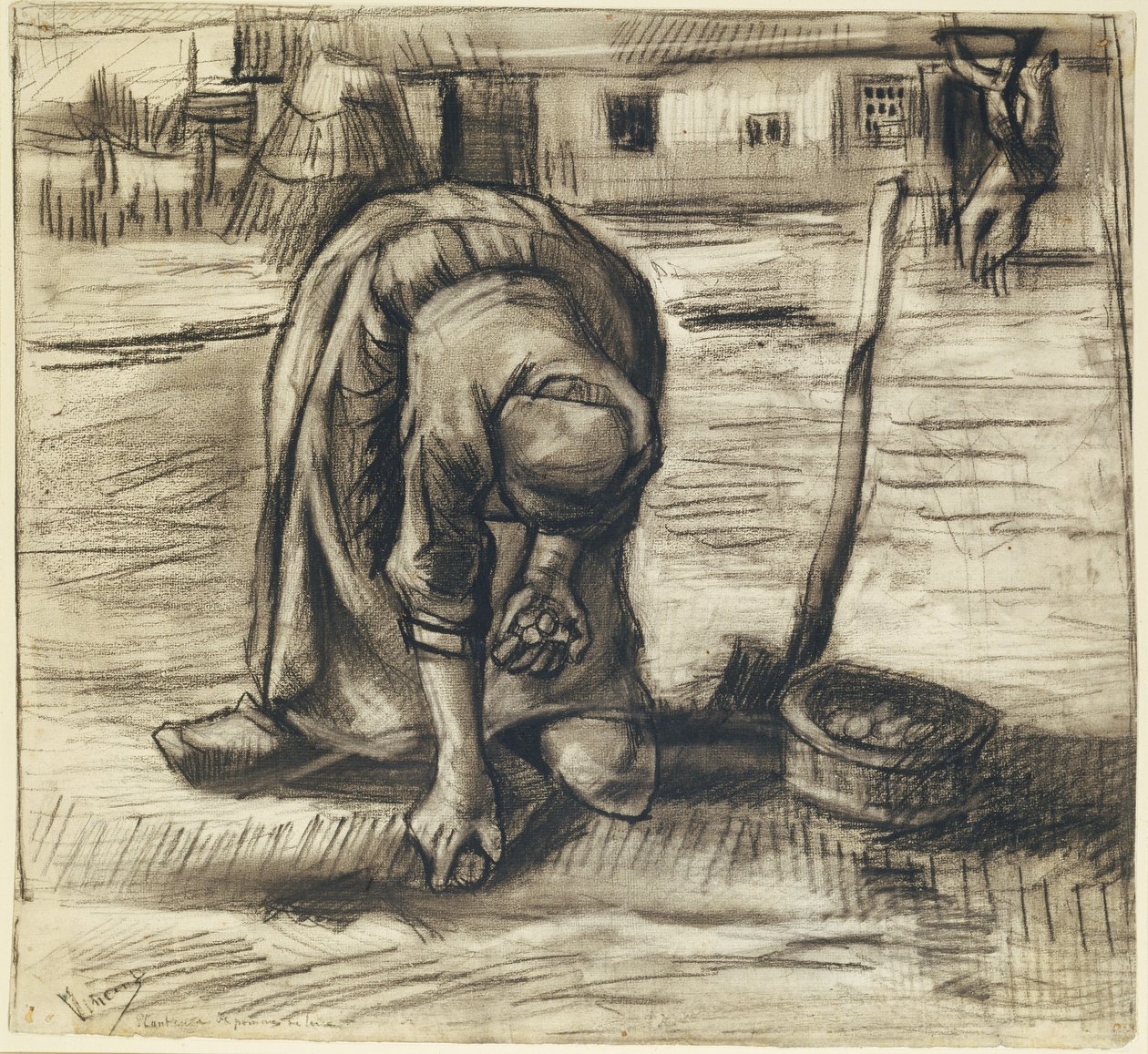 Bäuerin pflanzt Kartoffeln, ca. 1885 von Vincent van Gogh
