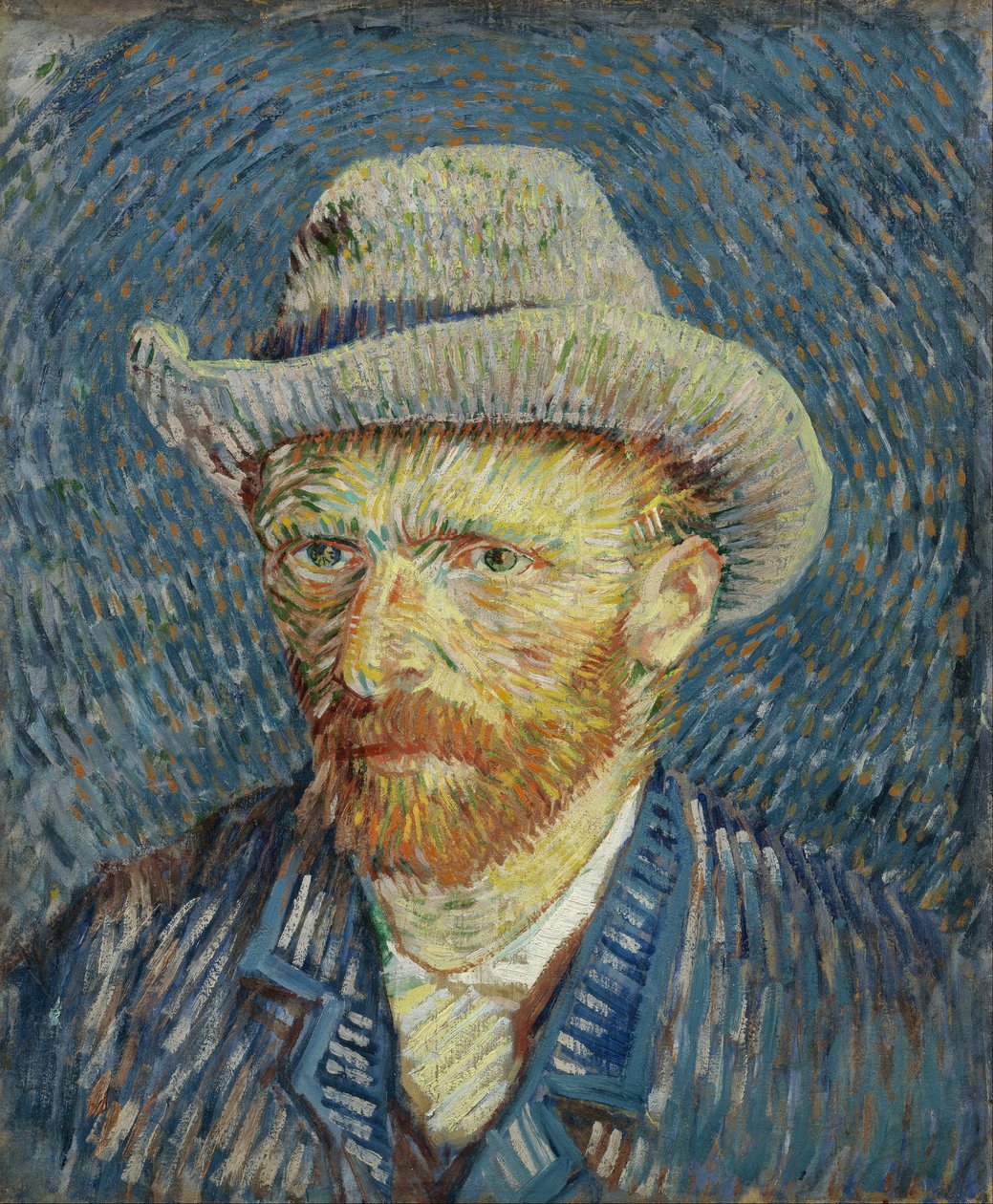 Selbstporträt mit grauem Filzhut von Vincent van Gogh