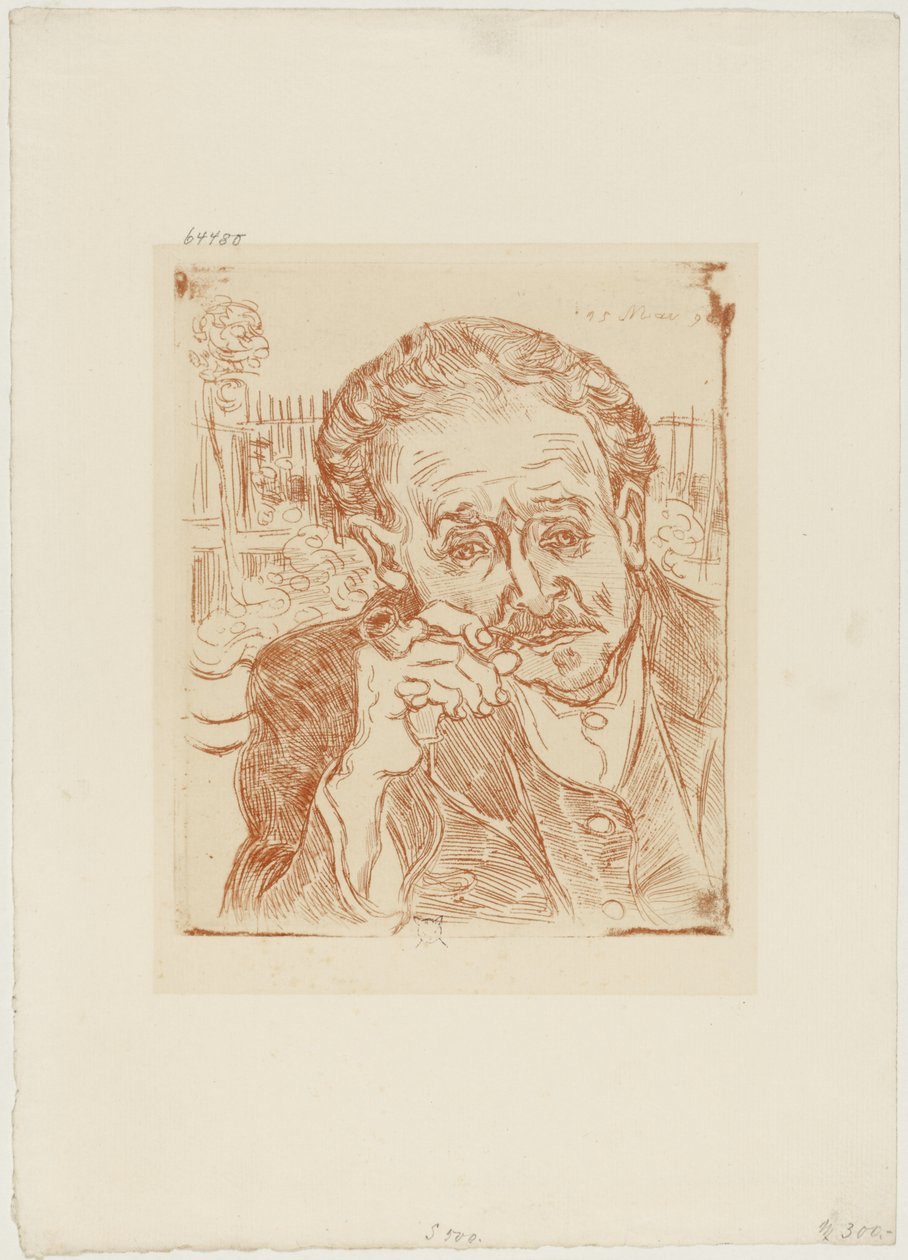 Der Mann mit der Pfeife (Porträt von Dr. Paul Gachet), ca. 1890-1909 von Vincent van Gogh