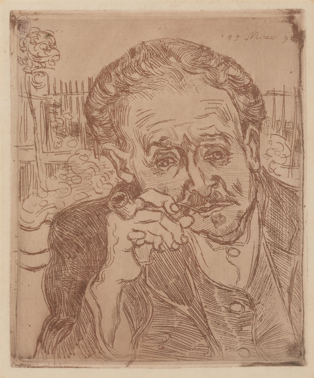 Der Mann mit der Pfeife: Porträt von Doktor Gachet von Vincent van Gogh