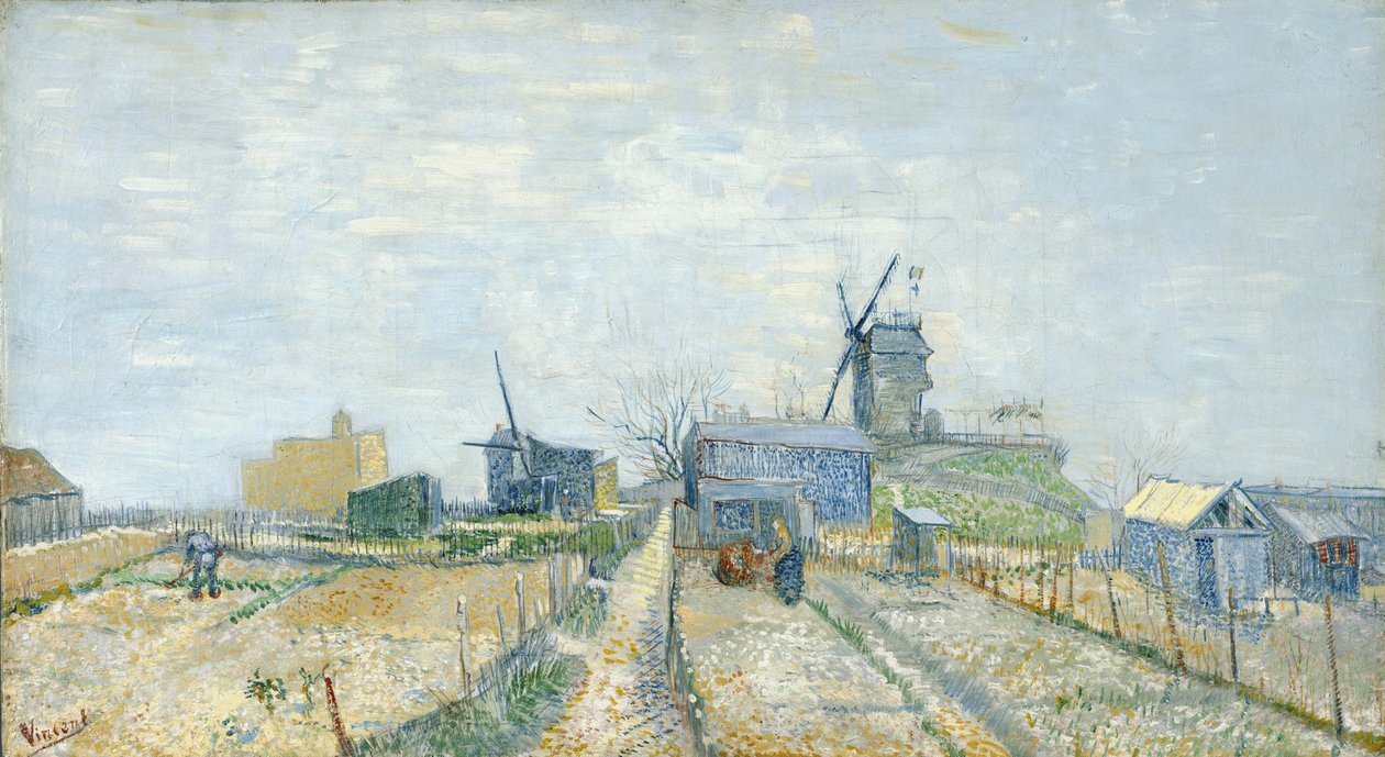 Gemüsegärten und die Moulin de Blute-Fin auf Montmartre von Vincent van Gogh