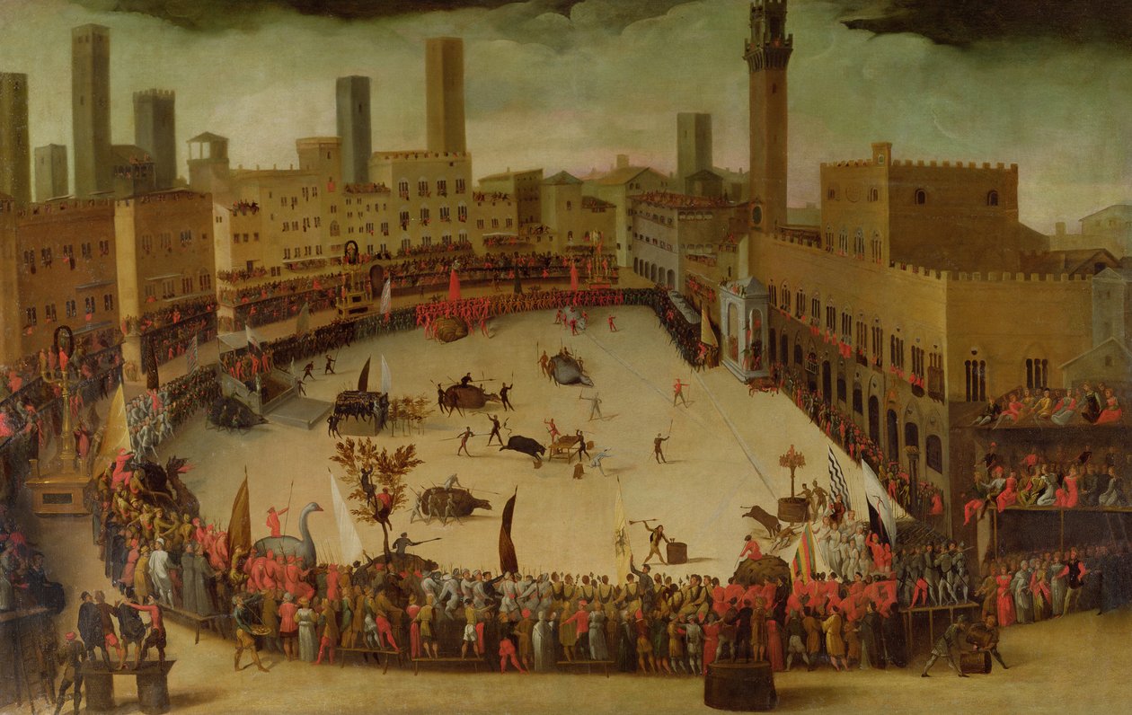Ein Fest auf dem Campo del Campo, Siena, 1597 von Vincenzo Rustici