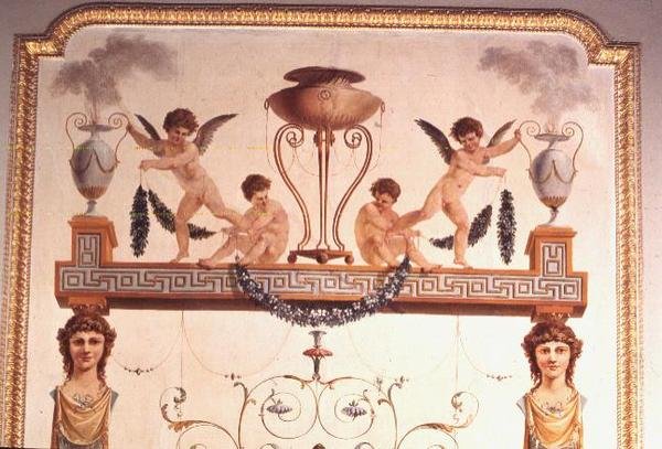 Detail des pompejanischen Musikzimmer-Wandgemäldes, 1777-80 von Vincenzo Valdre