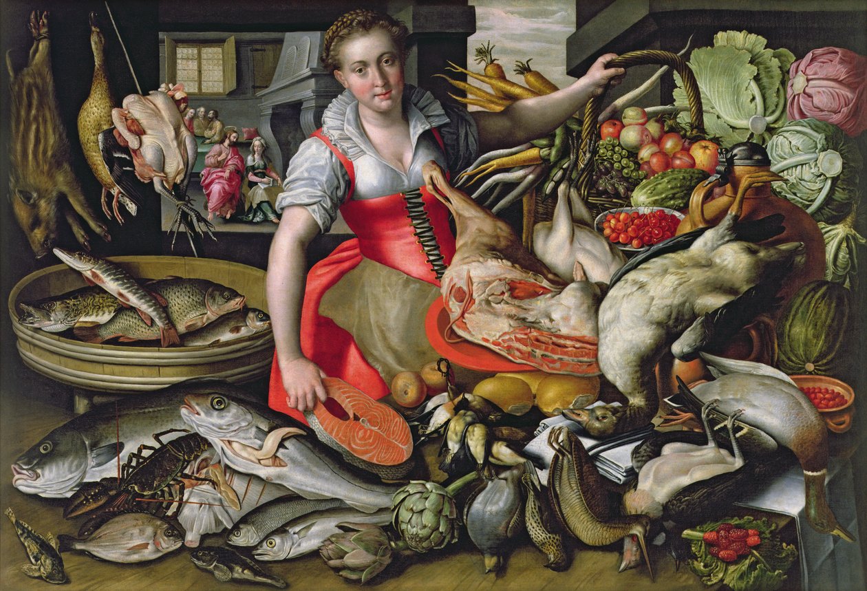 Martha bereitet das Essen für Jesus vor oder Jesus im Haus von Martha und Maria von Vincenzo Campi